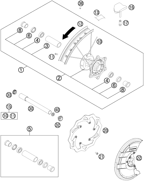 HUSQVARNA/KTM SPOKE KIT FRONT 21" – 50000916