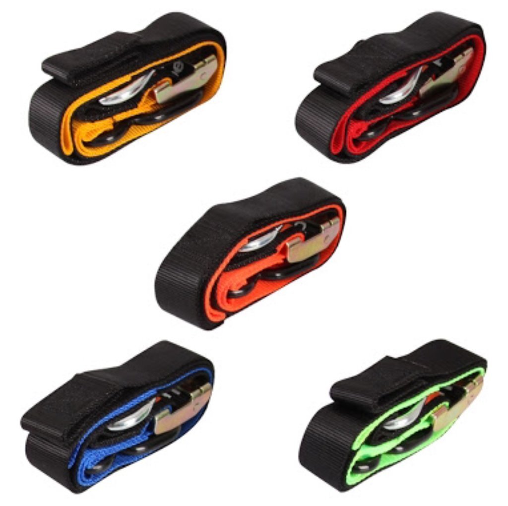 KMX PRINTED TIE DOWNS PAIR 38MM SNAP HOOK BLUE/BLUE