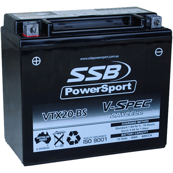 SSB VTX20-BS V-SPEC 12V HIGH PERFORMANCE AGM BATTERY