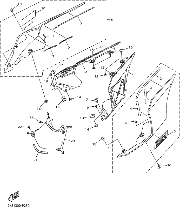 YAMAHA COVER SIDE 1 BWM2