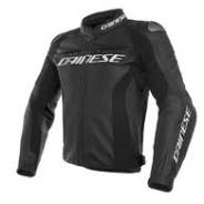 DAINESE RACING 3 PERF LEATHER JACKET BLACK BLACK BLACK 58