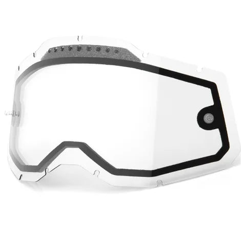 100% RACECRAFT 2/ ACCURI 2/ STRATA 2 LENS VENTED DUAL PANE CLEAR