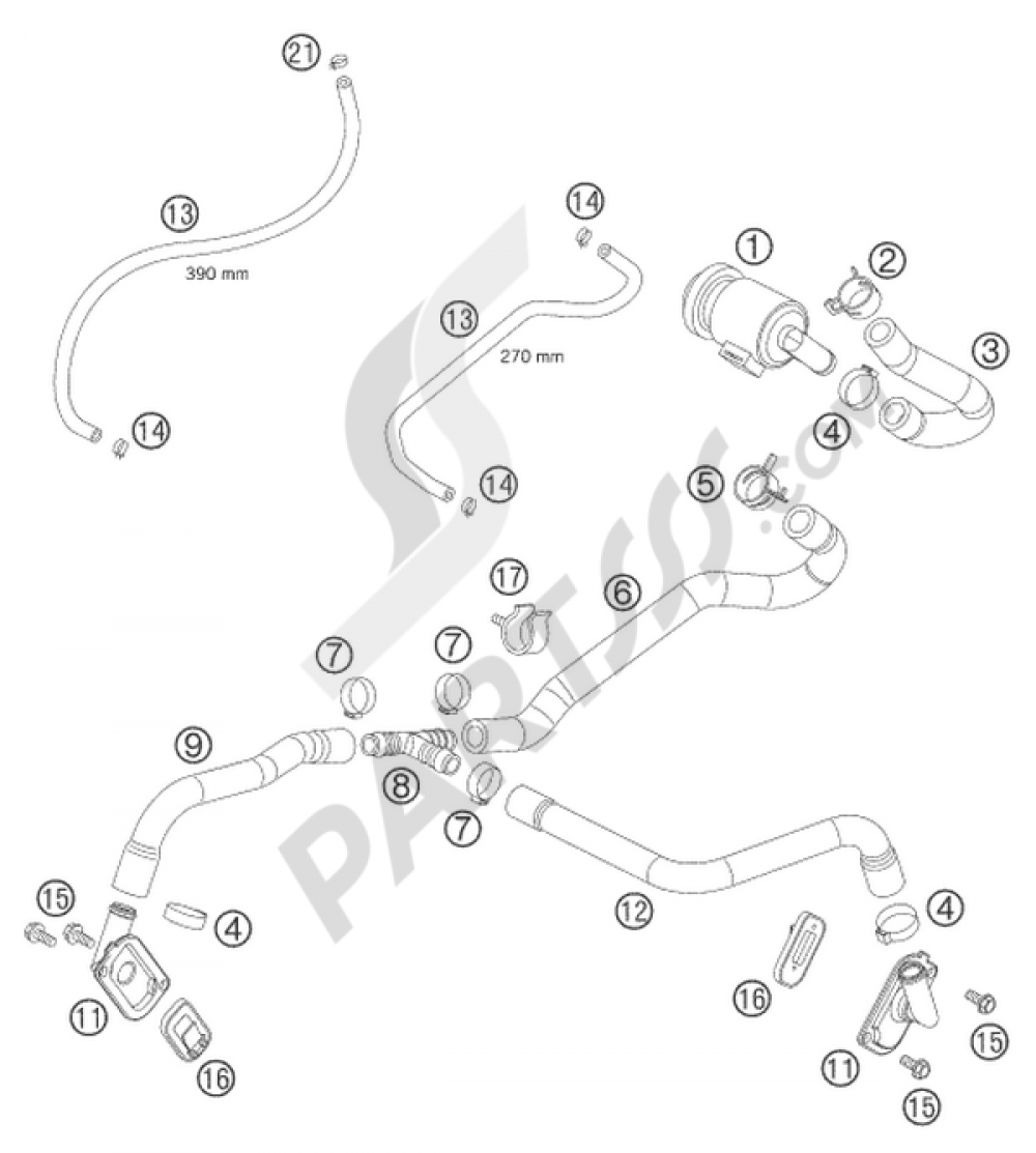 HUSQVARNA/KTM VARIABLE ONE EAR CLAMP 21.0MM – 50210706