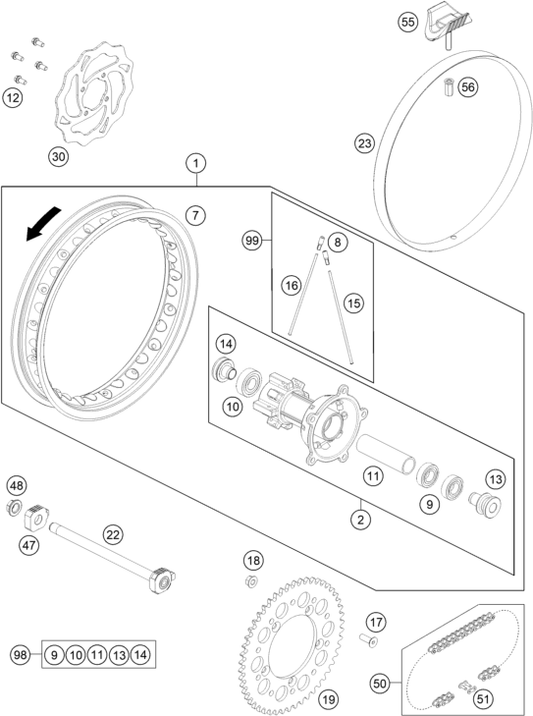 HUSQVARNA/KTM SPOKE 3X133 C.161 C.4 ZINC – 46210071133