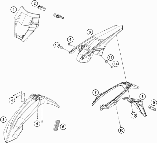 KTM LICENSE PLATE HOLDER EXTENSION EXC-F 500