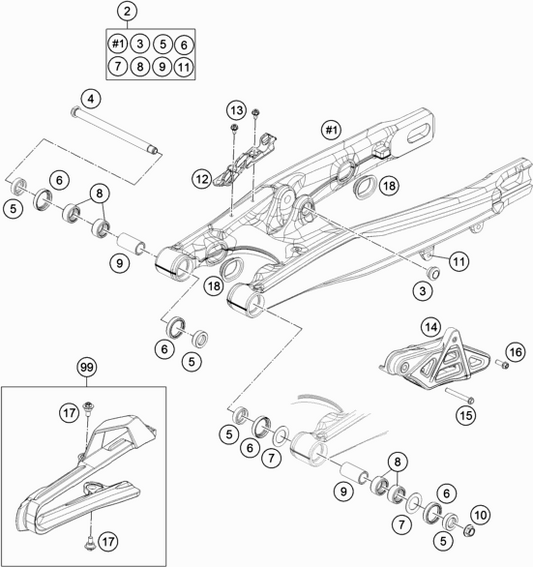 HUSQVARNA/KTM SWING ARM COMPLETE TC/SX85 15-24 – 47104030144