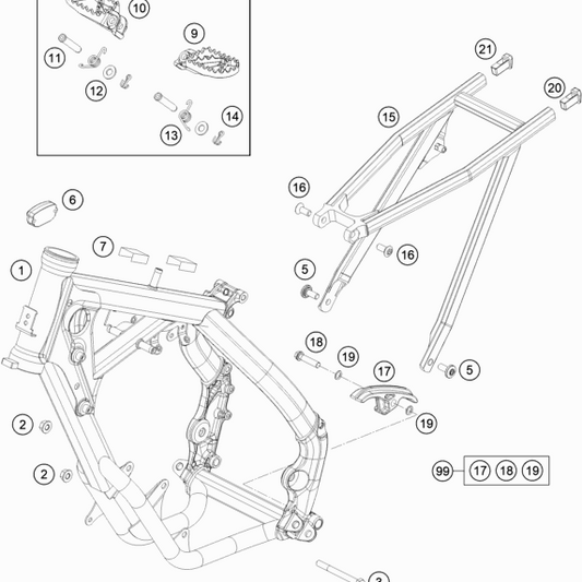 HUSQVARNA SUB FRAME APPLICATION LEFT TC65/85 – 78103002010