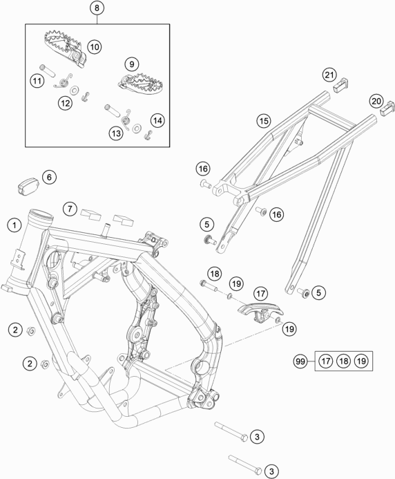 HUSQVARNA SUB FRAME APPLICATION LEFT TC65/85 – 78103002010
