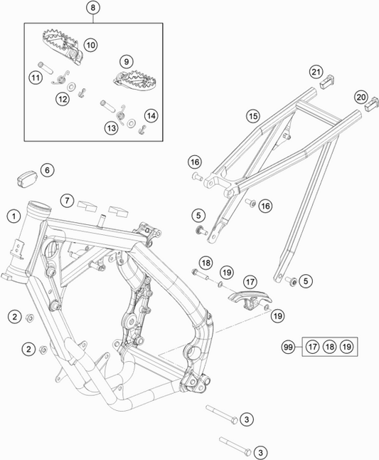 HUSQVARNA SUB FRAME APPLICATION LEFT TC65/85 – 78103002010