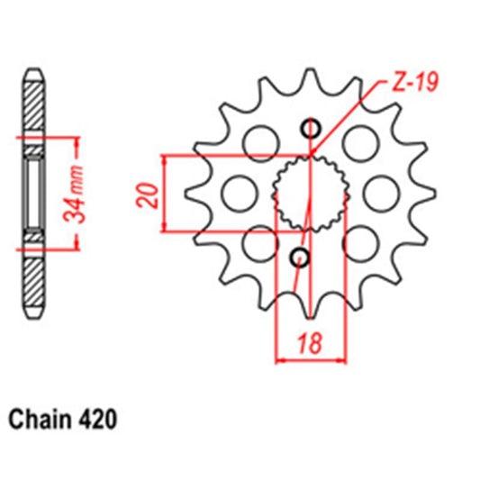 RT FRONT SPROCKET HONDA 420