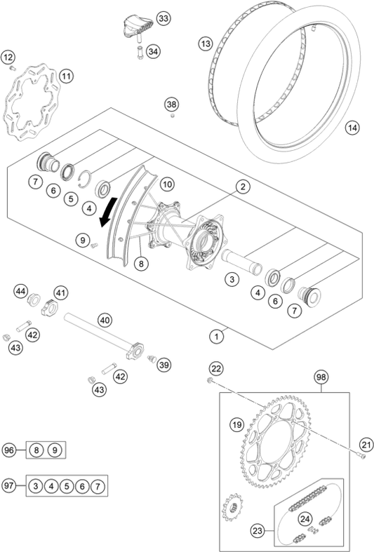 HUSQVARNA /KTM SPOKE M4.5X205-19" 16 – 79010071205