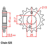 RT FRONT SPROCKET HONDA 525