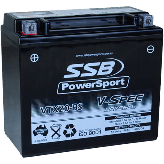 SSB VTX20-BS V-SPEC 12V HIGH PERFORMANCE AGM BATTERY