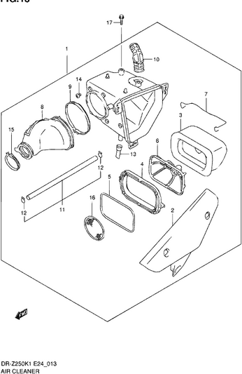SUZUKI L/H AIRBOX COVER NO STICKERS DRZ250 98-09