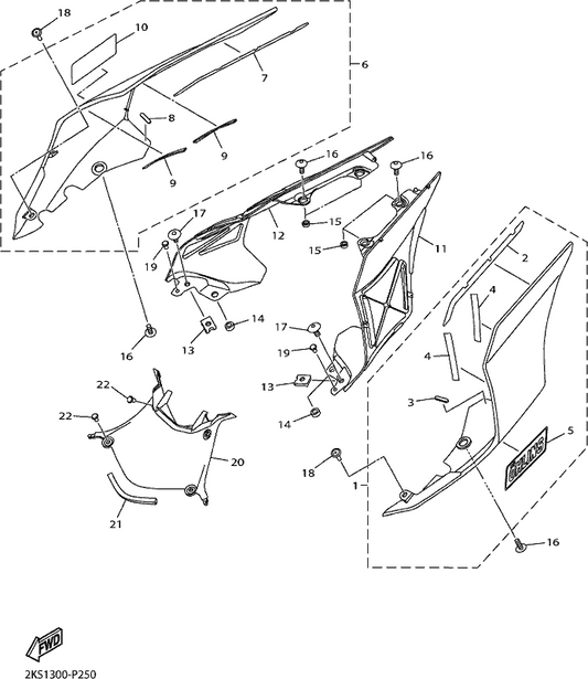 YAMAHA COVER SIDE 1 BWM2