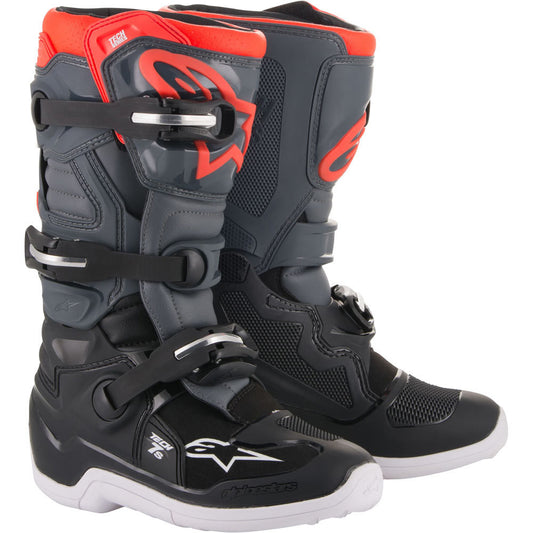 ALPINESTARS TECH 7S DARK GREY/RED FLURO YOUTH 07