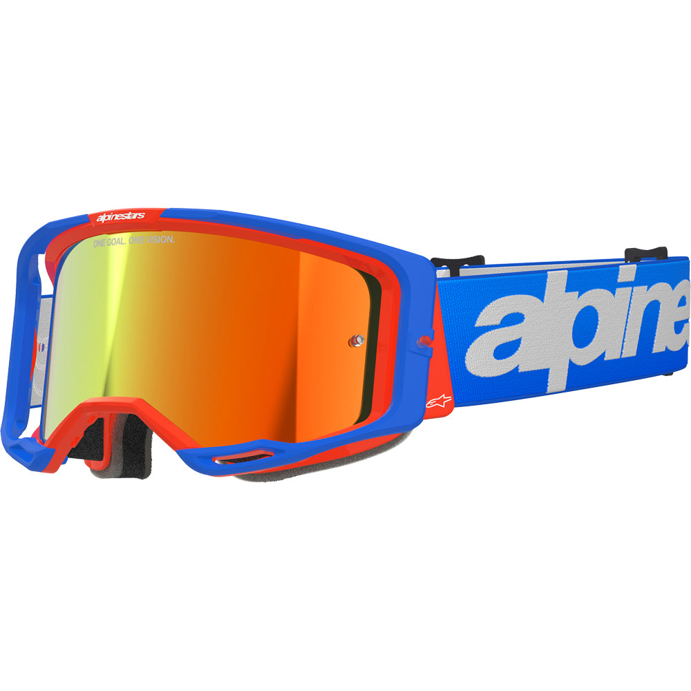 ALPINESTARS VISION 8 WORDMARK GOGGLE BLUE/ORANGE-MIRROR RED LENS