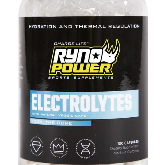 RYNO POWER ELECTROLYTE CAPSULES 100 CAPSULES 50 SERVE