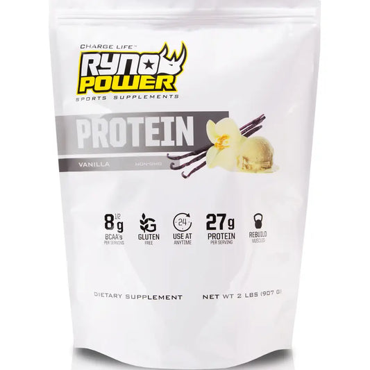 RYNO POWER PROTEIN POWDER VANILLA 2LB 907G 20 SERVE