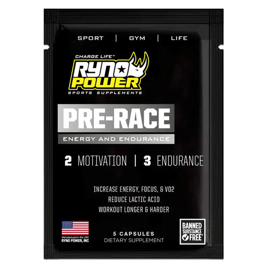 RYNO POWER PRE RACE PACK CAPSULES 2 MOTIVATION 3 ENDURANCE CAPSULES