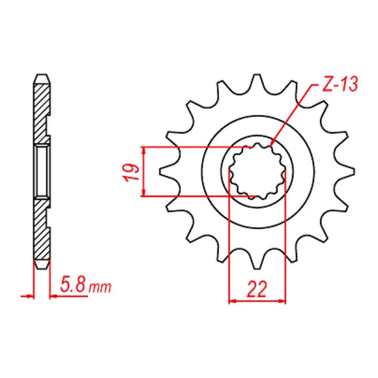 MTX FRONT SPROCKET 520 14T
