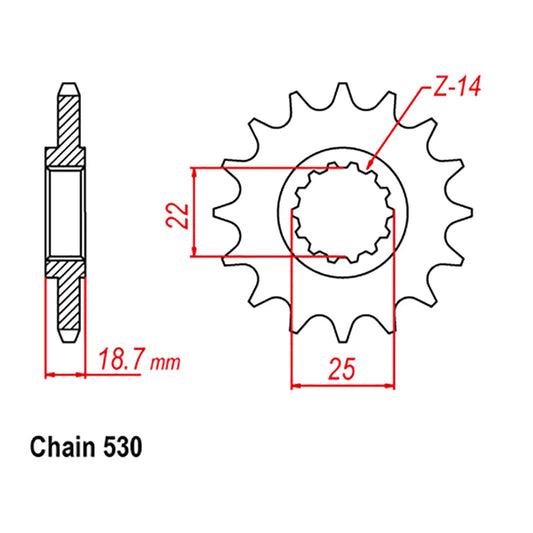 MTX FRONT SPROCKET 530 14T