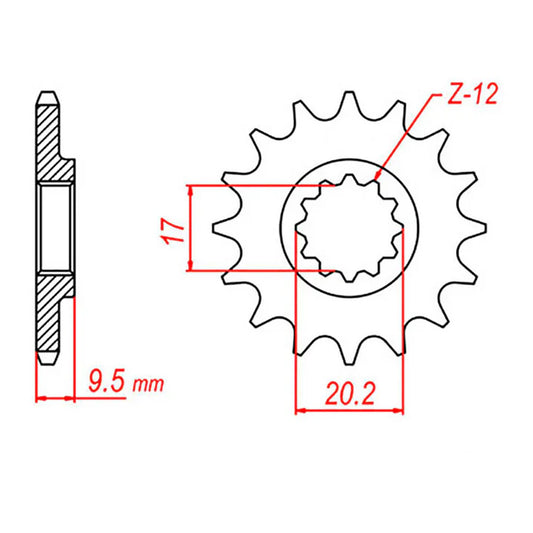 MTX FRONT SPROCKET 420 15T 420