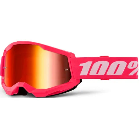 100% STRATA 2 GOGGLE PINK-MIRROR RED LENS