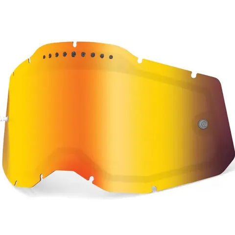 100% RACECRAFT 2/ ACCURI 2/ STRATA 2 VENT DUAL MIRROR GOLD LENS