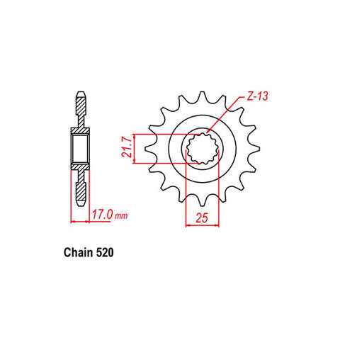 RT FRONT SPROCKET HONDA 520