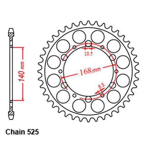 RK REAR SPROCKET BMW 525