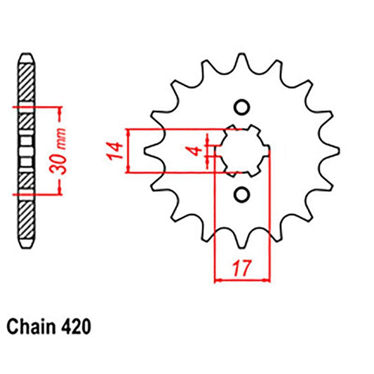 CYKEL FRONT SPROCKET HONDA GROM MSX125 2014-2018 13T