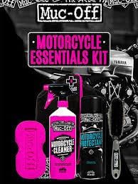 MUC OFF MOTORCYCLE ESSENTIAL KIT CLEANER PROTECTANT CARE WASH BRUSH MX MOTO
